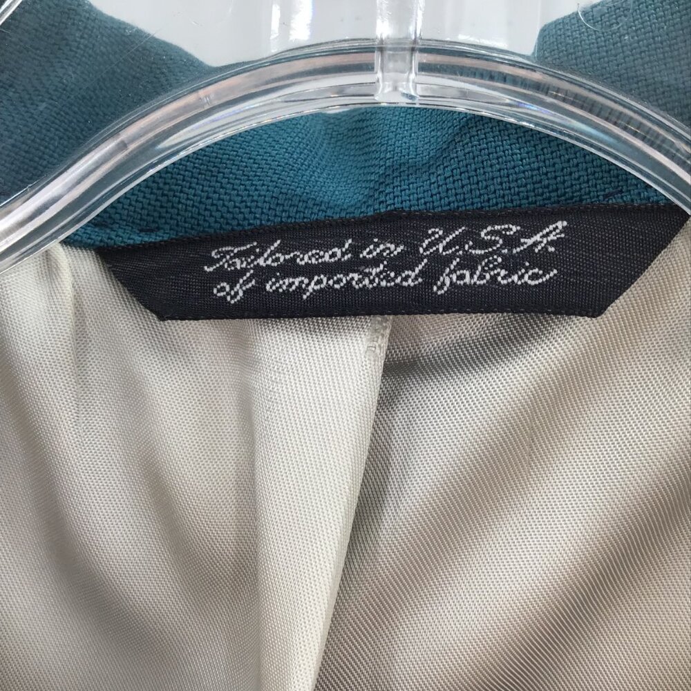 Vintage 46L Men's Teal Blue Blazer Jacket Vented Single Breasted Fully Lined - Picture 5 of 13